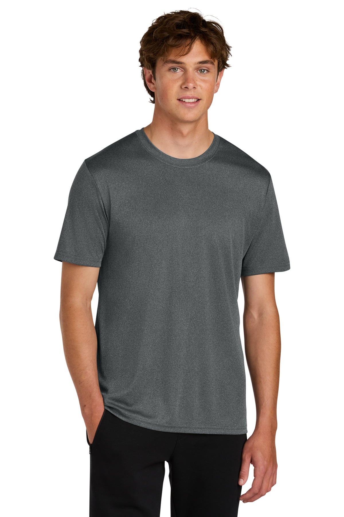 Port & Co Heather Performance Tee PC390 - Metal Grey Heather