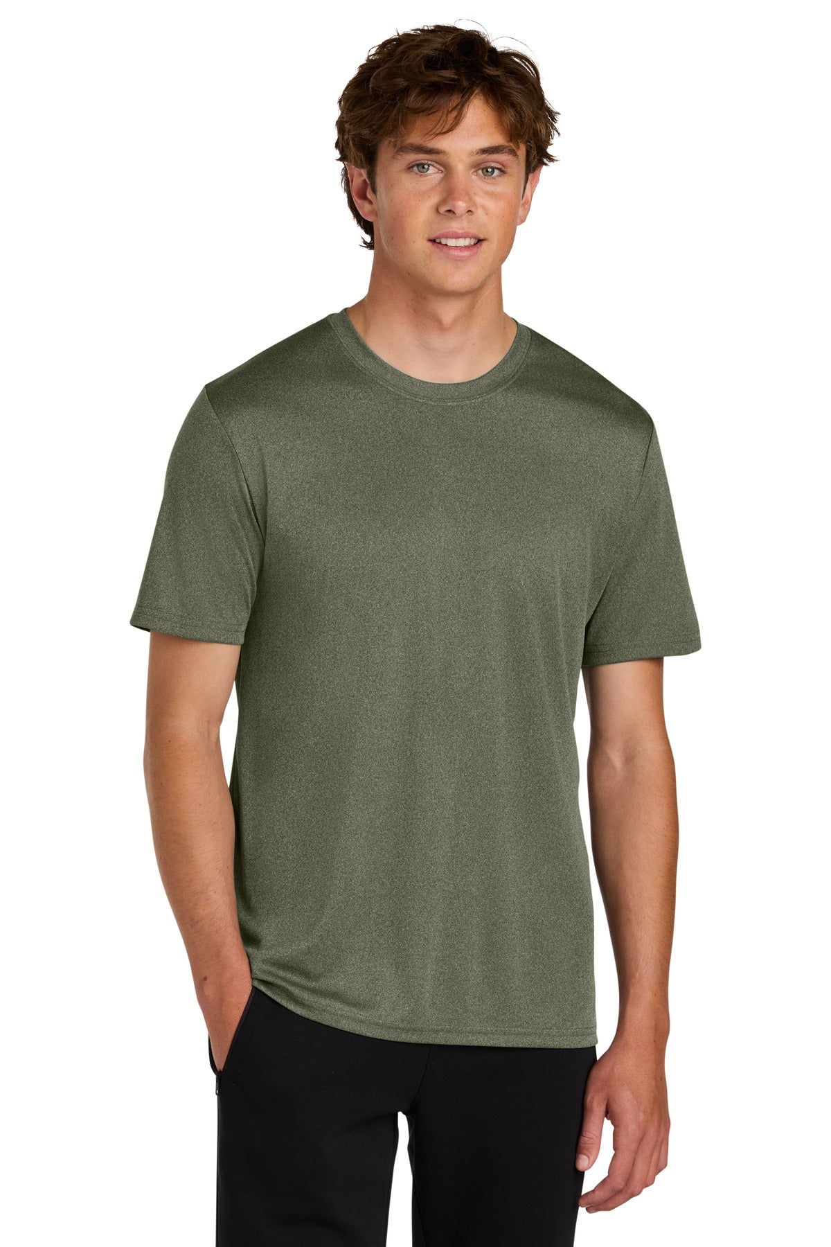 Port & Co Heather Performance Tee PC390 - Olive Drab Green Heather