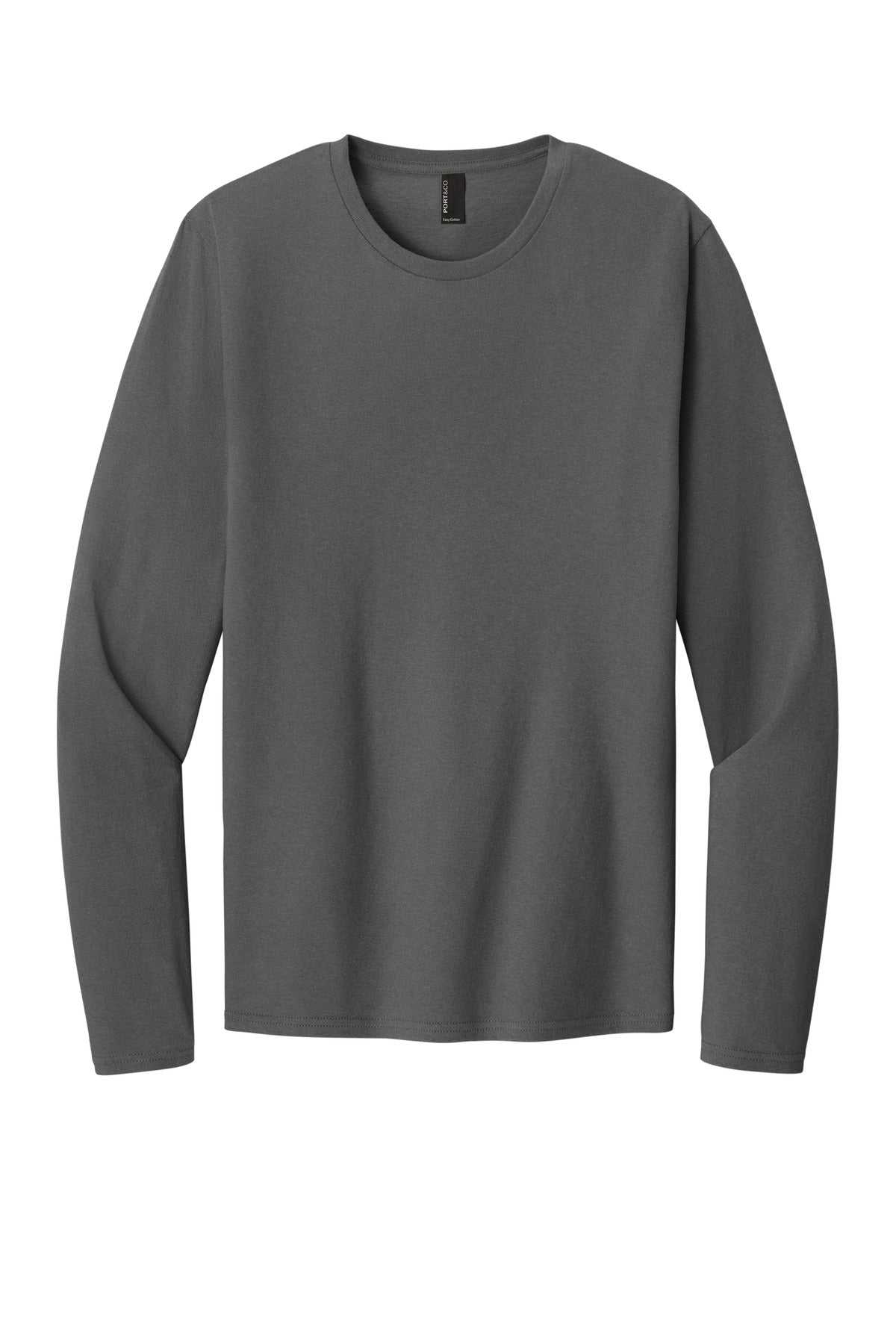 Port & Co Easy Cotton Long Sleeve Tee PC43LS - Charcoal