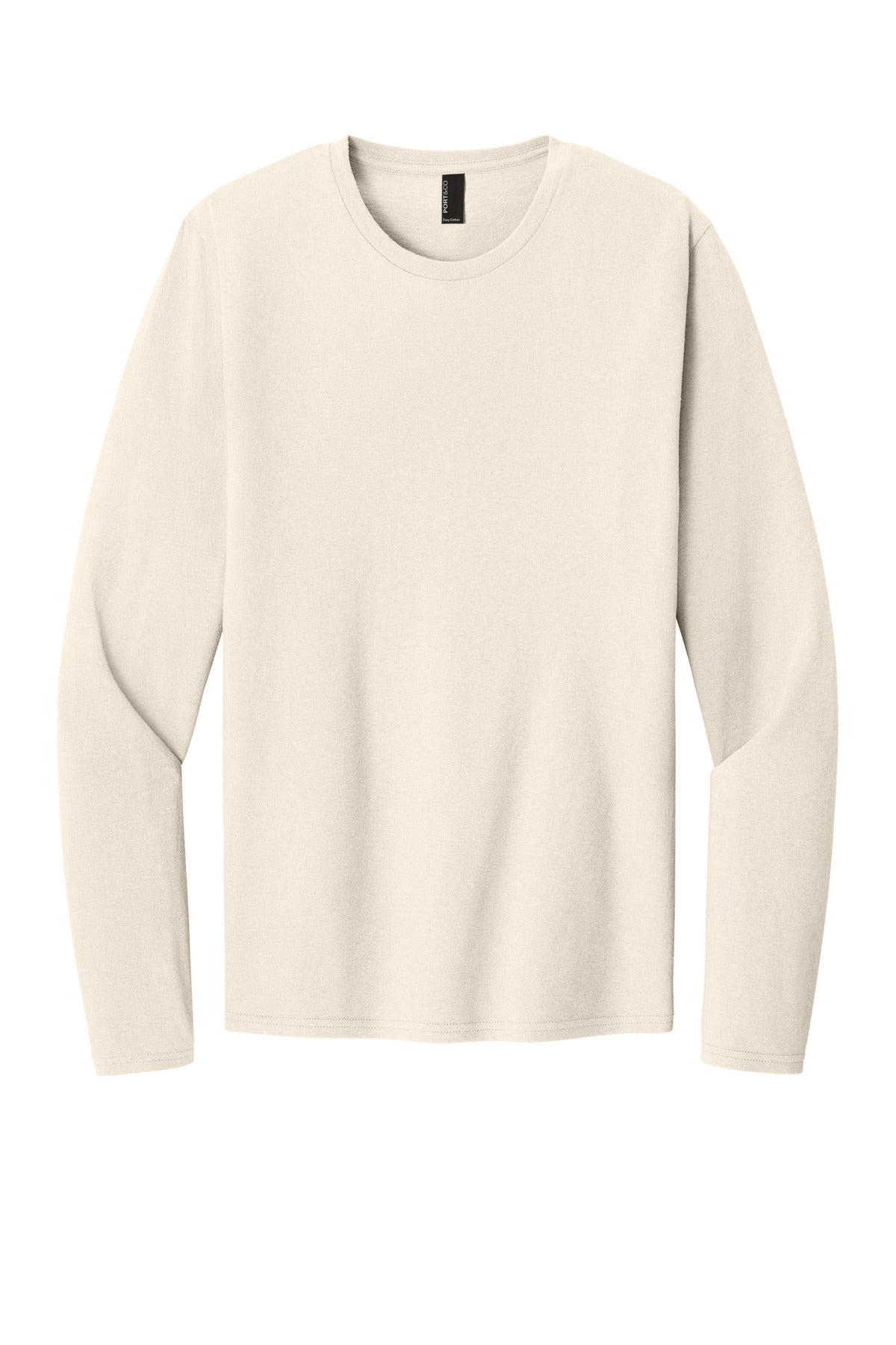 Port & Co Easy Cotton Long Sleeve Tee PC43LS - Natural