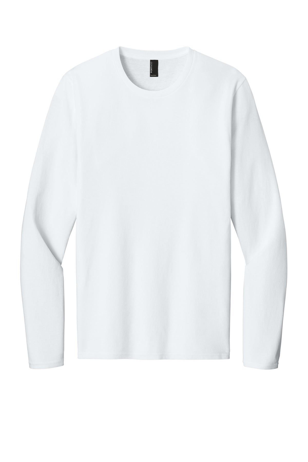 Port & Co Easy Cotton Long Sleeve Tee PC43LS - White