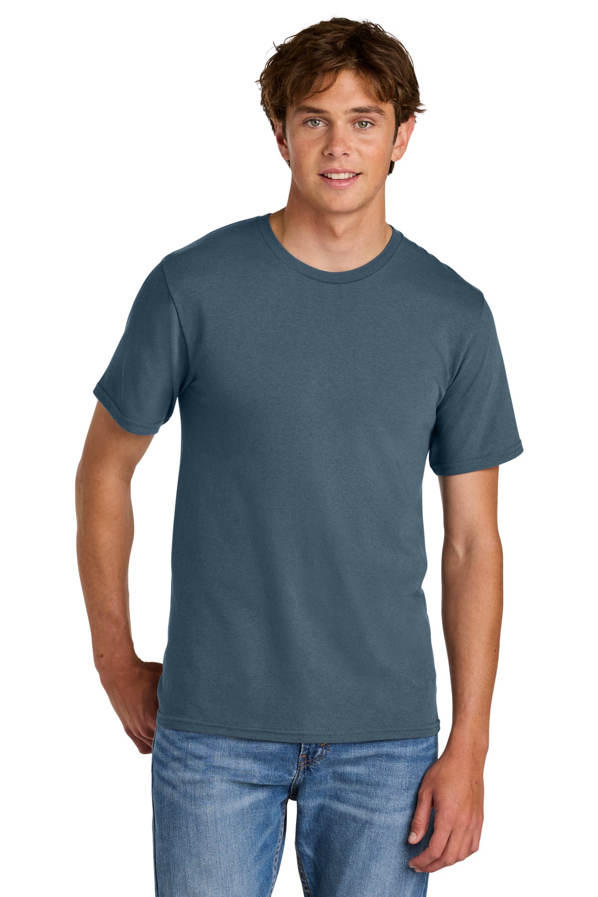 Port & Co Easy Cotton Tee PC43 - Steel Blue