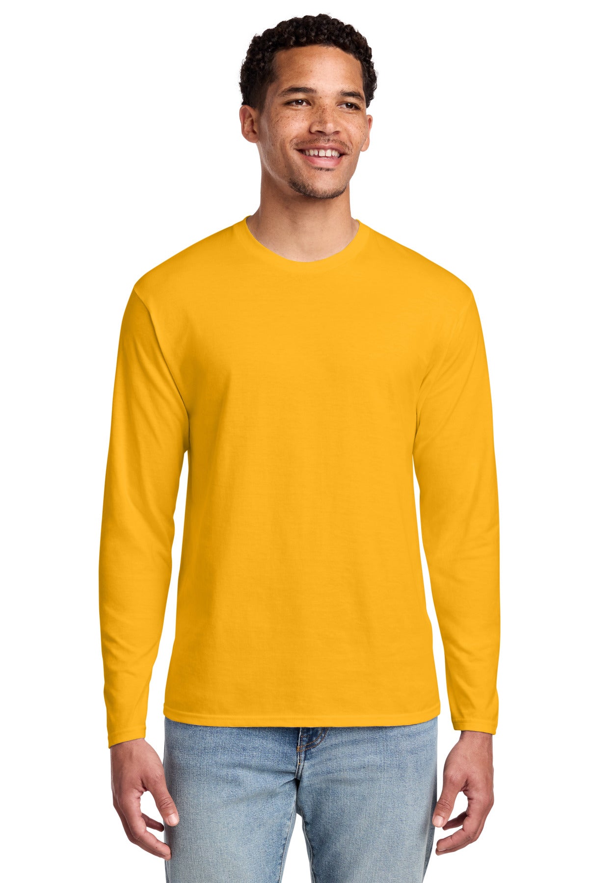 Port & Co Long Sleeve Fan Favorite Tee. PC450LS - Bright Gold