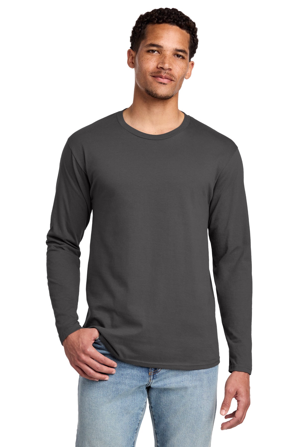 Port & Co Long Sleeve Fan Favorite Tee. PC450LS - Charcoal