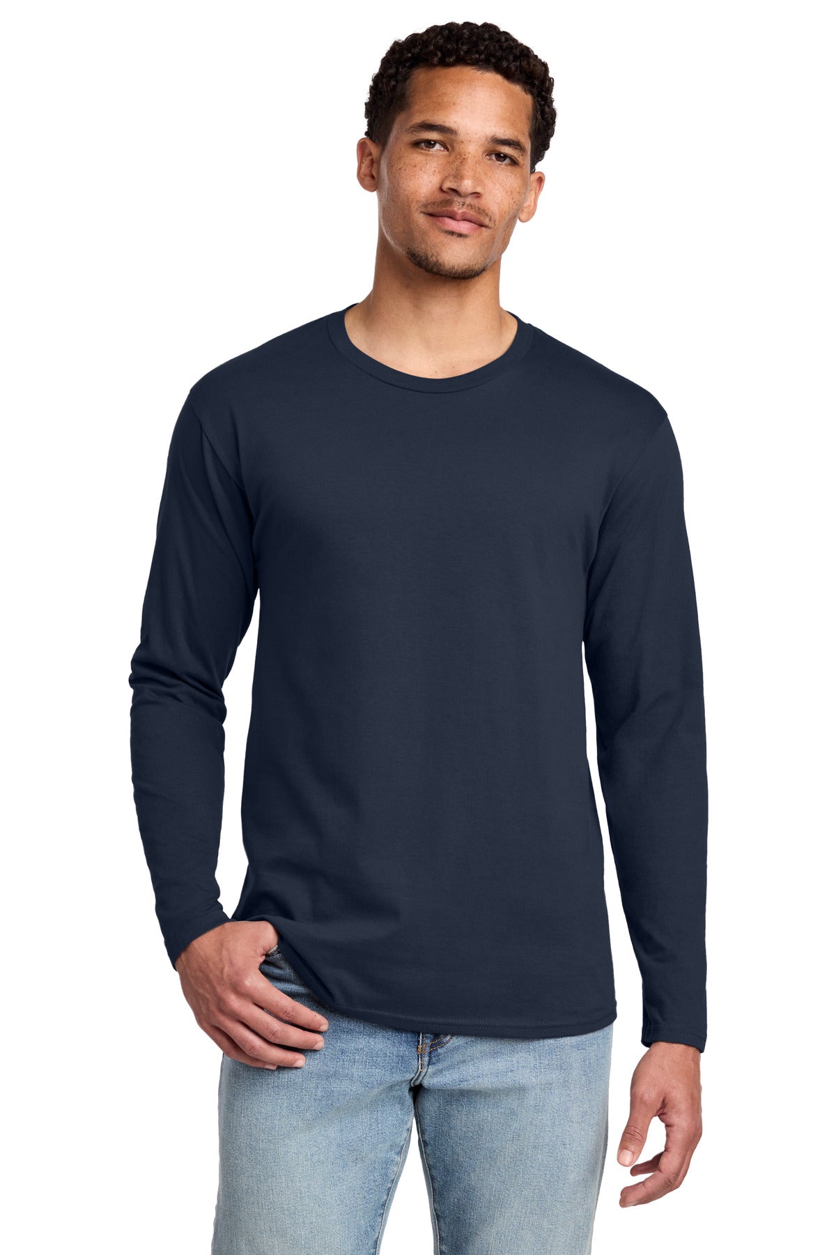 Port & Co Long Sleeve Fan Favorite Tee. PC450LS - Deep Navy