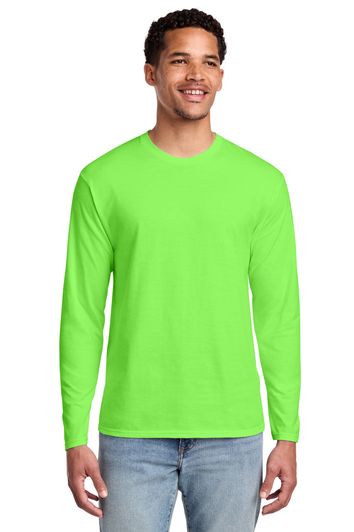 Port & Co Long Sleeve Fan Favorite Tee. PC450LS - Flash Green