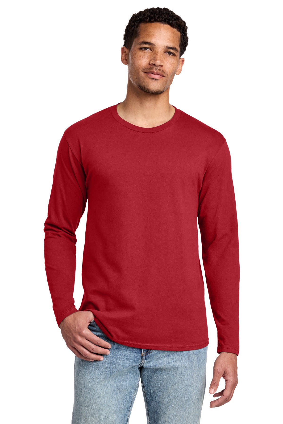 Port & Co Long Sleeve Fan Favorite Tee. PC450LS - Team Cardinal