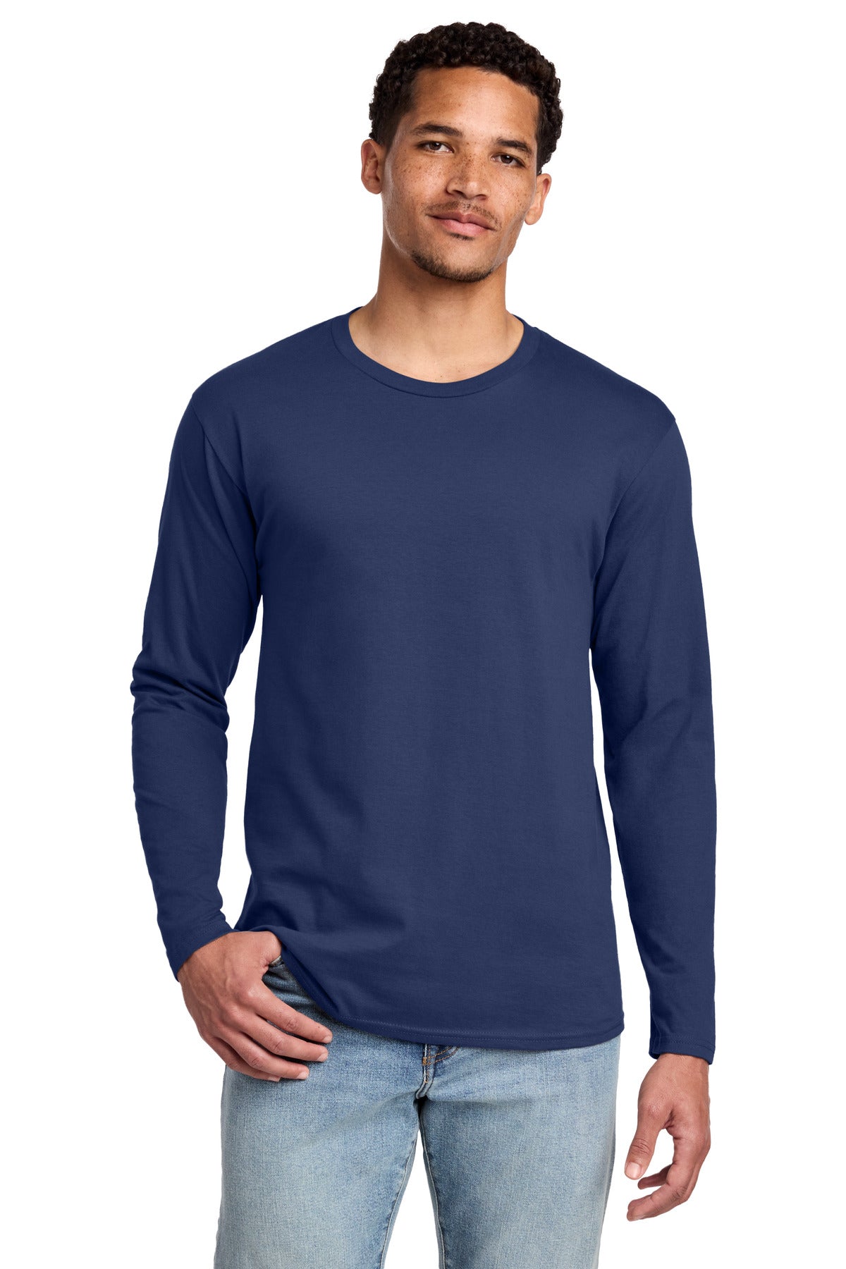 Port & Co Long Sleeve Fan Favorite Tee. PC450LS - Team Navy