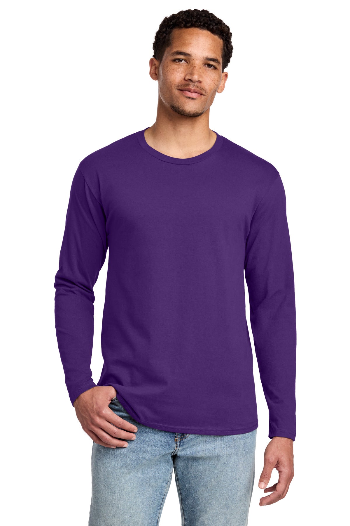 Port & Co Long Sleeve Fan Favorite Tee. PC450LS - Team Purple