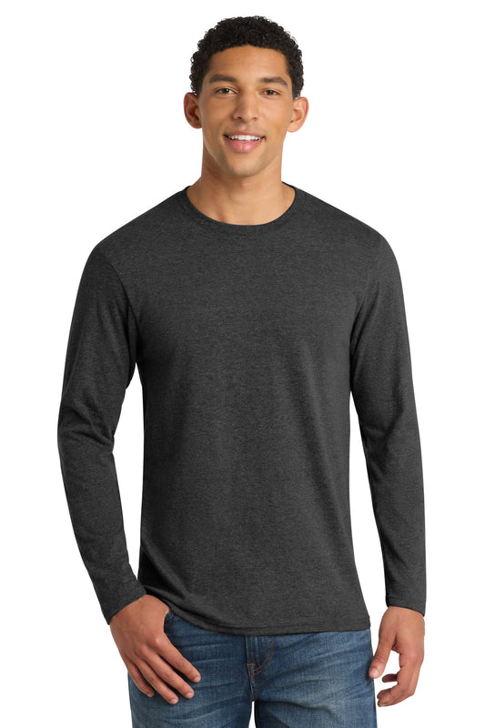 Port & Co Long Sleeve Fan Favorite  Blend Tee. PC455LS - Black Heather