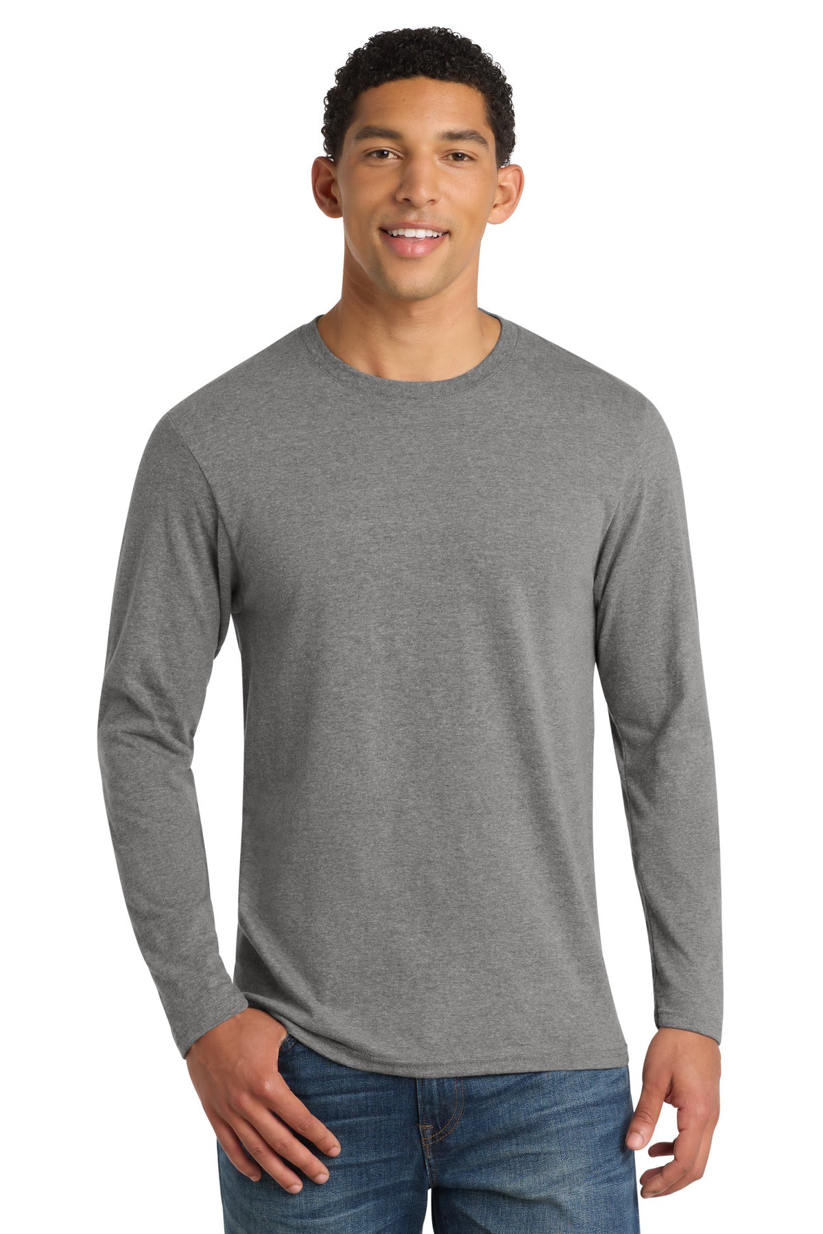 Port & Co Long Sleeve Fan Favorite  Blend Tee. PC455LS - Graphite Heather