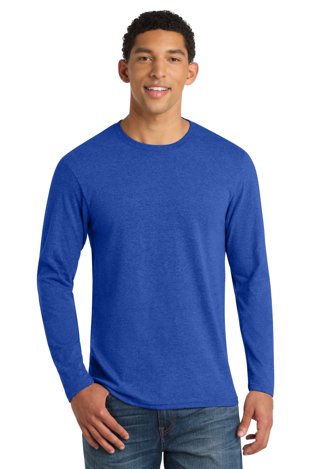 Port & Co Long Sleeve Fan Favorite  Blend Tee. PC455LS - True Royal Heather