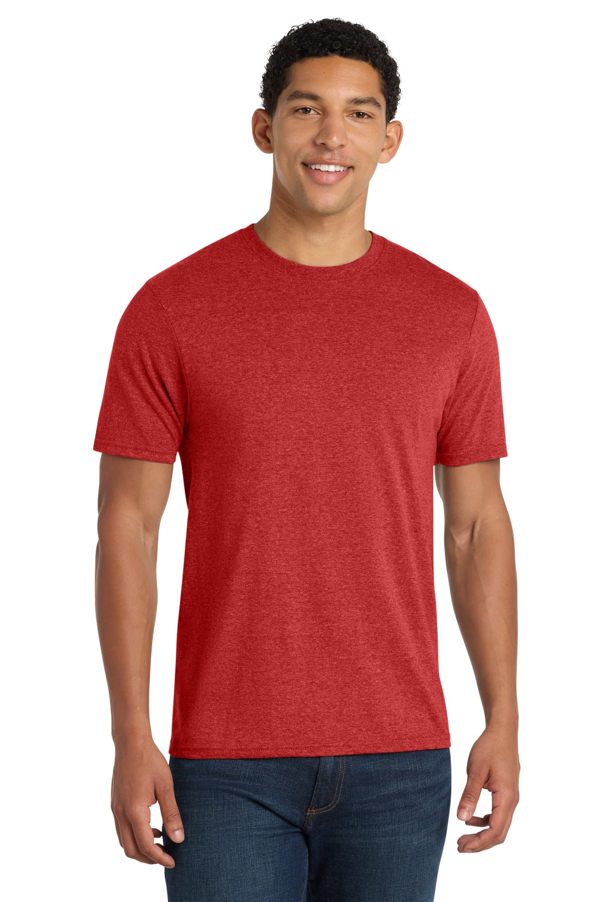 Port & Co Fan Favorite Blend Tee. PC455 - Bright Red Heather