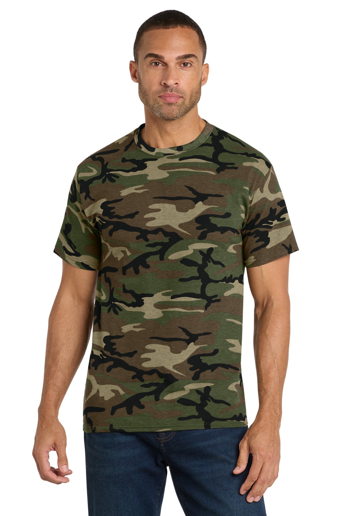 Port & Co Core Cotton Camo Tee.  PC54C - Military Camo