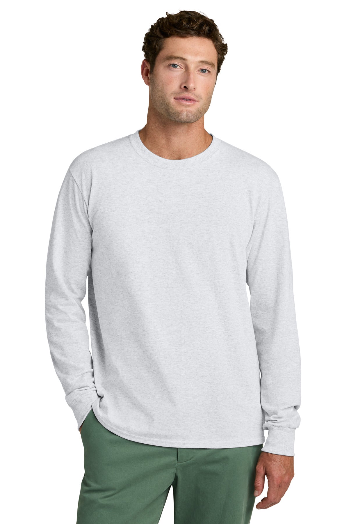 Port & Co Long Sleeve Core Cotton Tee. PC54LS - Ash