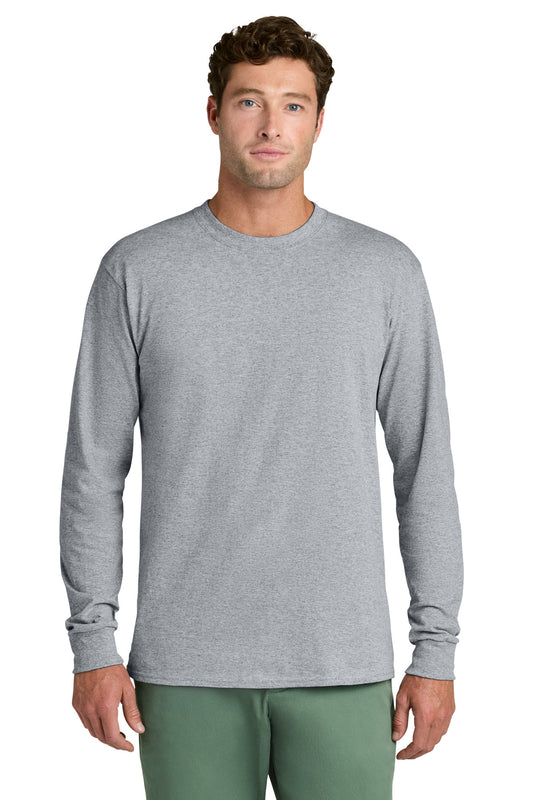 Port & Co Long Sleeve Core Cotton Tee. PC54LS - Athletic Heather