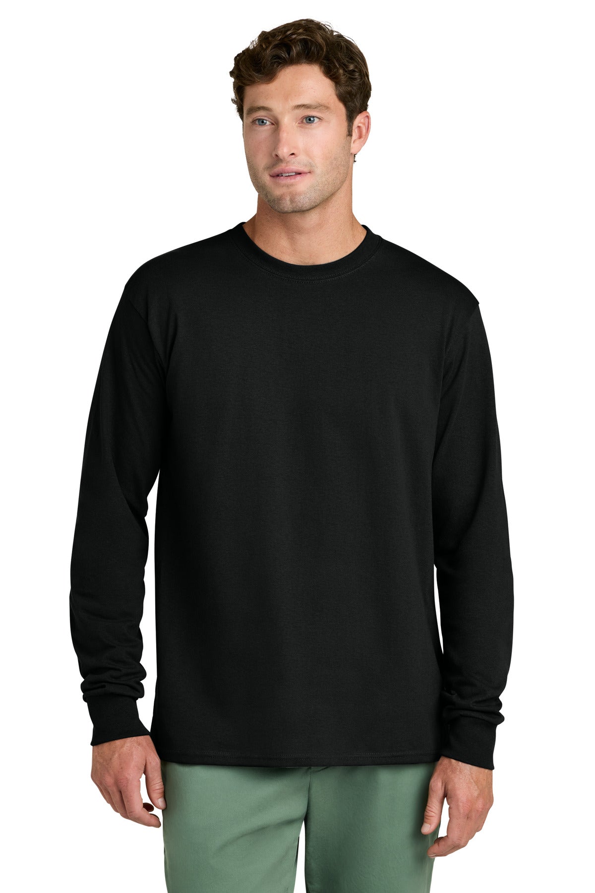 Port & Co Long Sleeve Core Cotton Tee. PC54LS - Jet Black