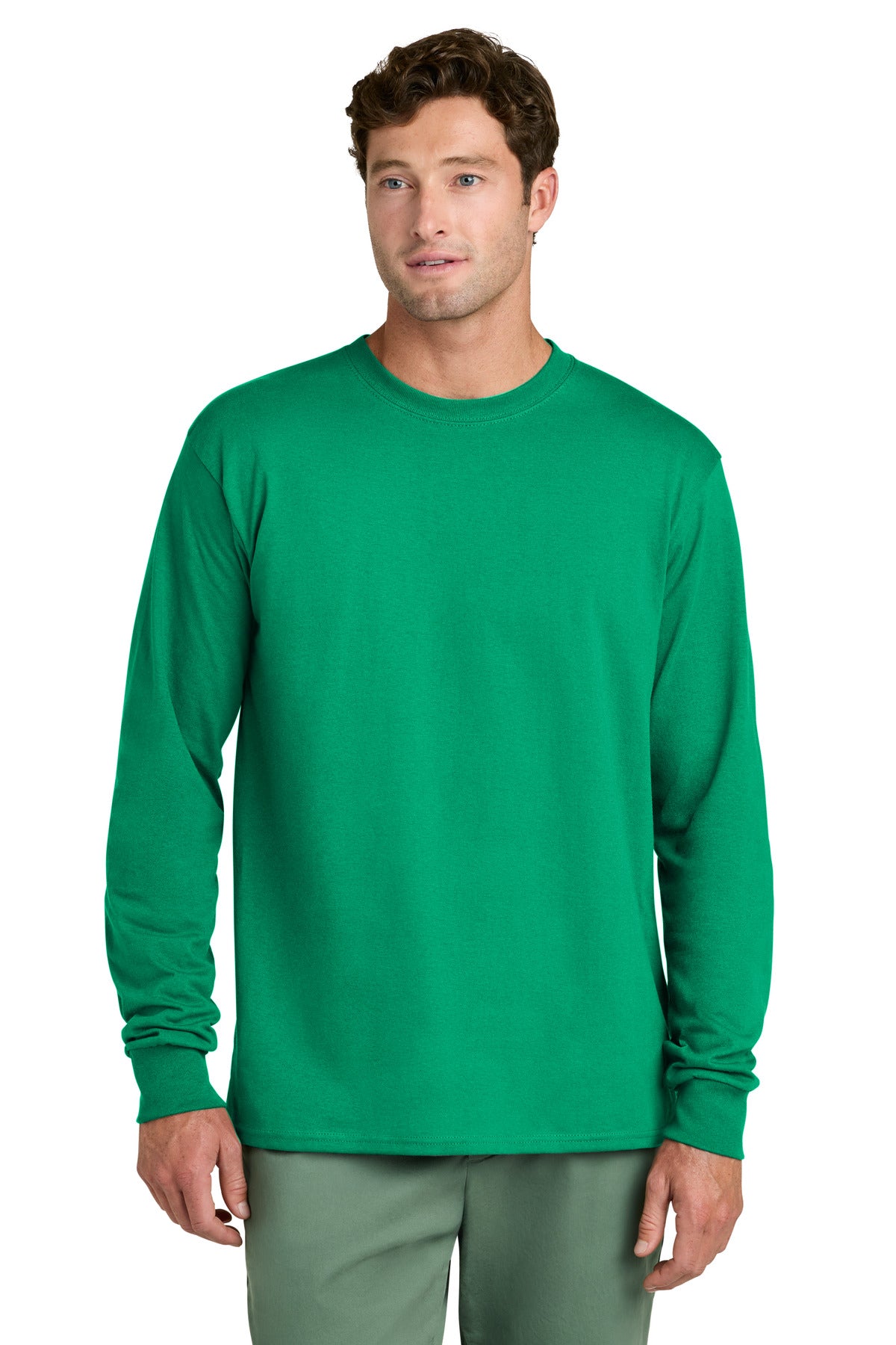 Port & Co Long Sleeve Core Cotton Tee. PC54LS - Kelly
