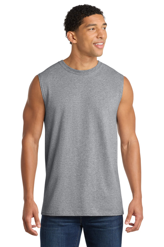 Port & Co Core Cotton Sleeveless Tee. PC54SL - Athletic Heather