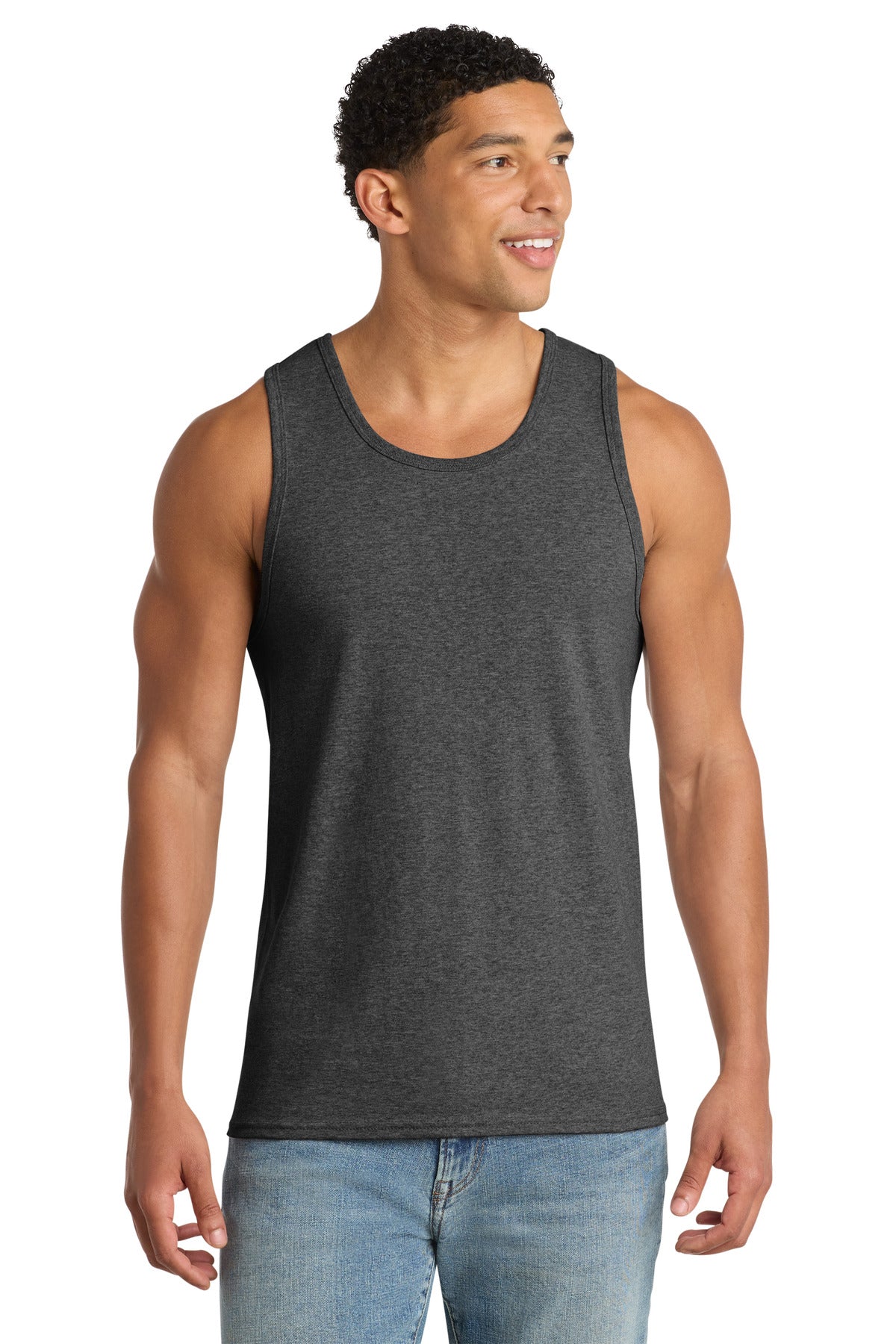 Port & Co Core Cotton Tank Top.  PC54TT - Dark Heather Grey