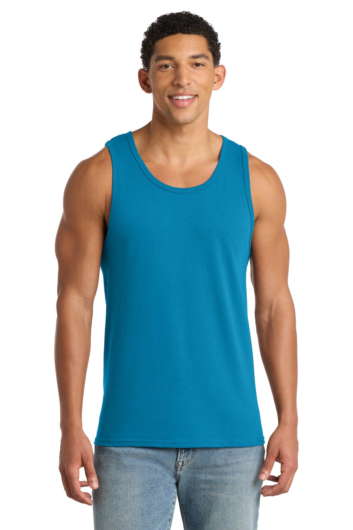 Port & Co Core Cotton Tank Top.  PC54TT - Neon Blue