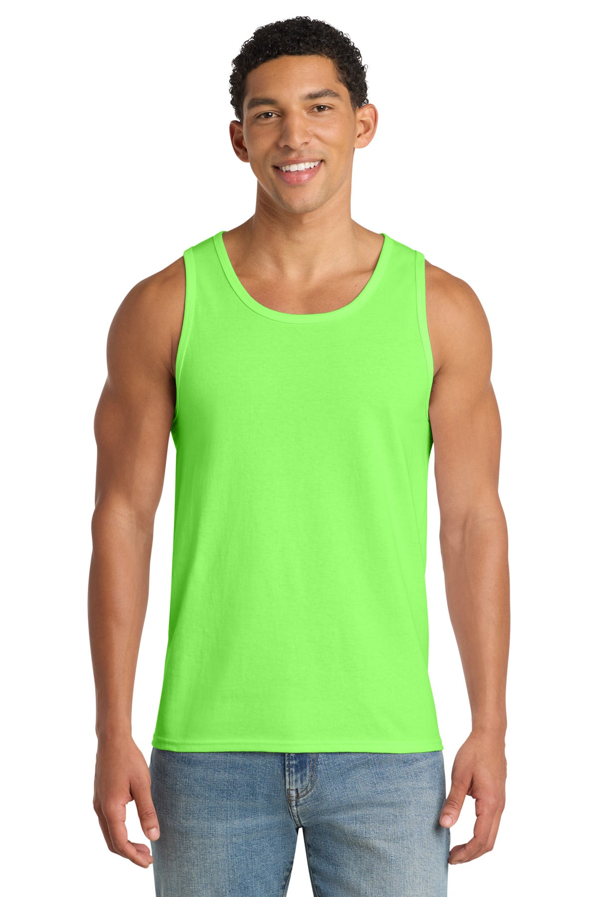 Port & Co Core Cotton Tank Top.  PC54TT - Neon Green