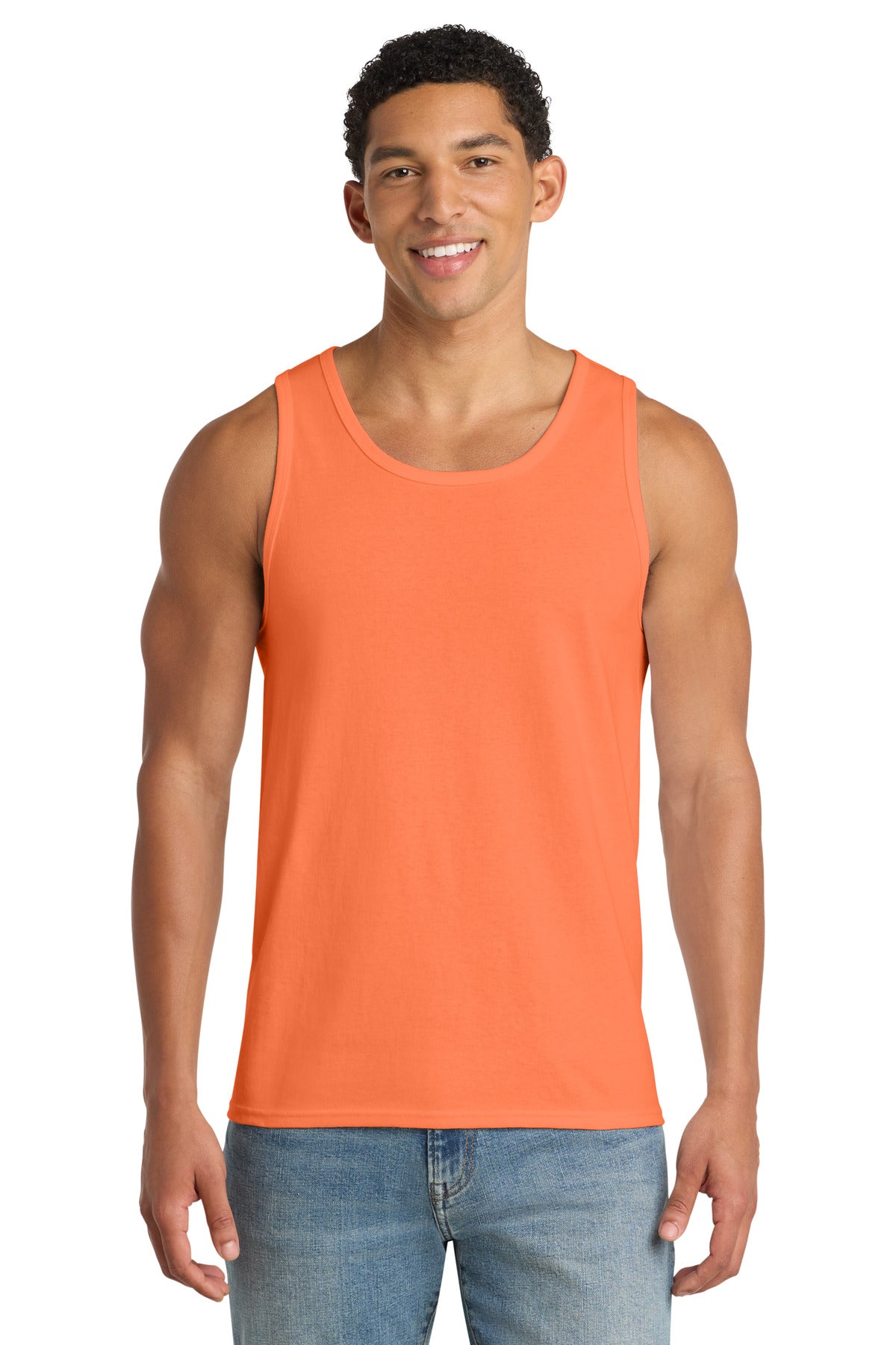 Port & Co Core Cotton Tank Top.  PC54TT - Neon Orange