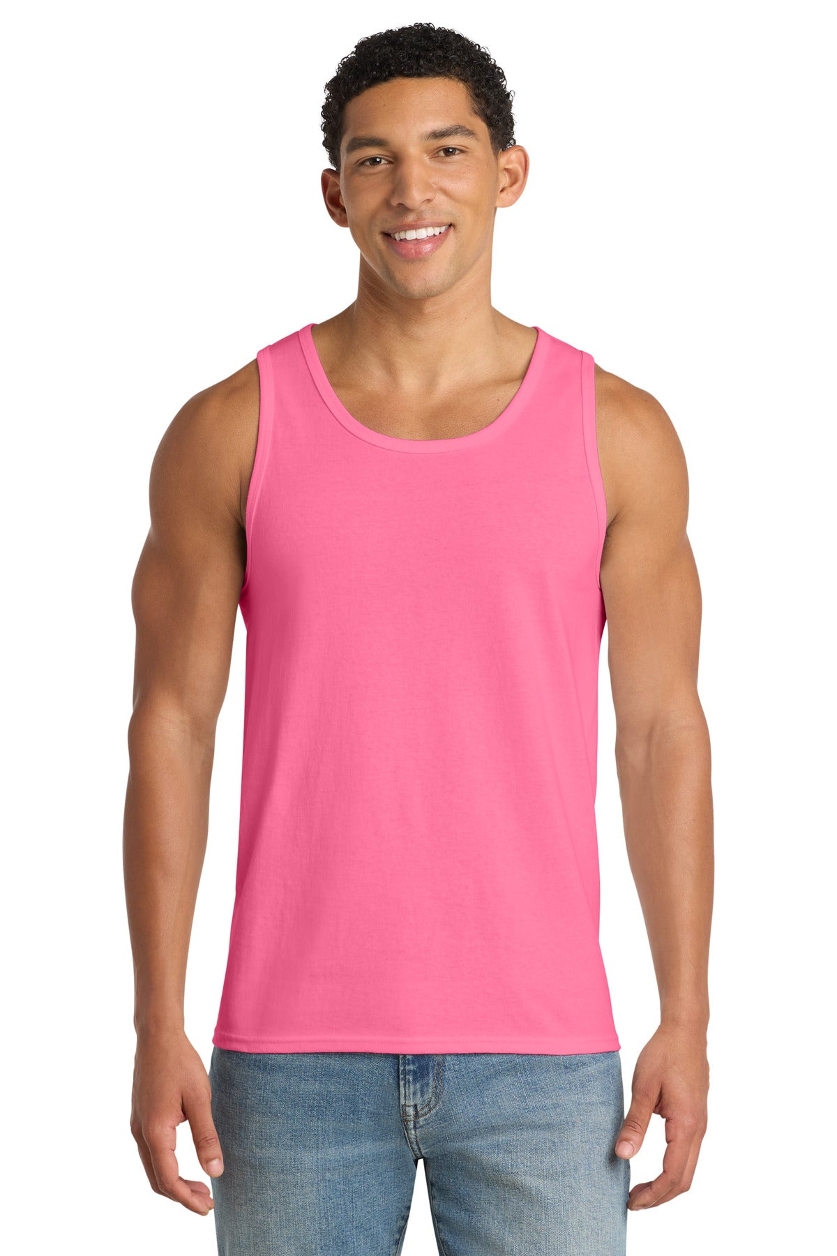 Port & Co Core Cotton Tank Top.  PC54TT - Neon Pink