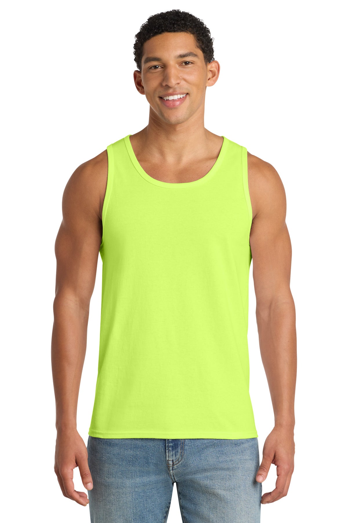 Port & Co Core Cotton Tank Top.  PC54TT - Neon Yellow
