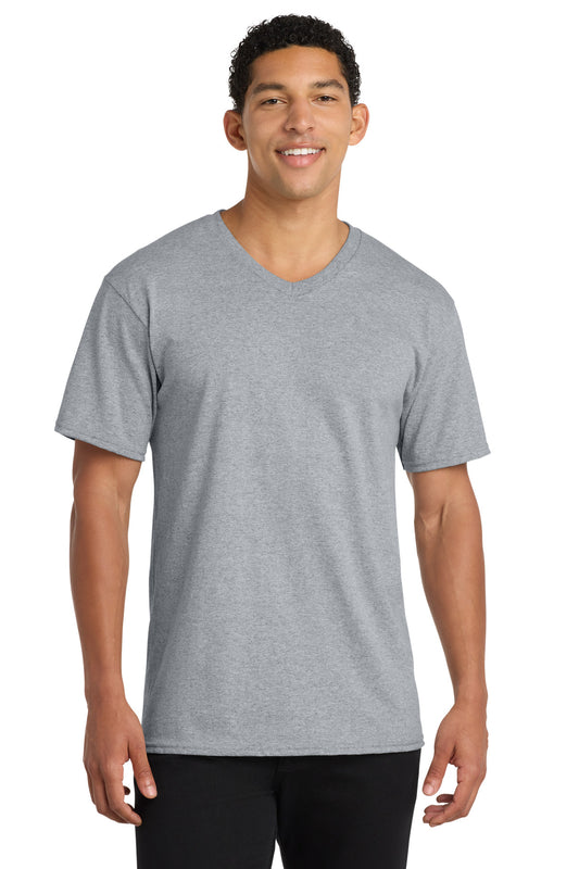 Port & Co Core Cotton V-Neck Tee. PC54V - Athletic Heather