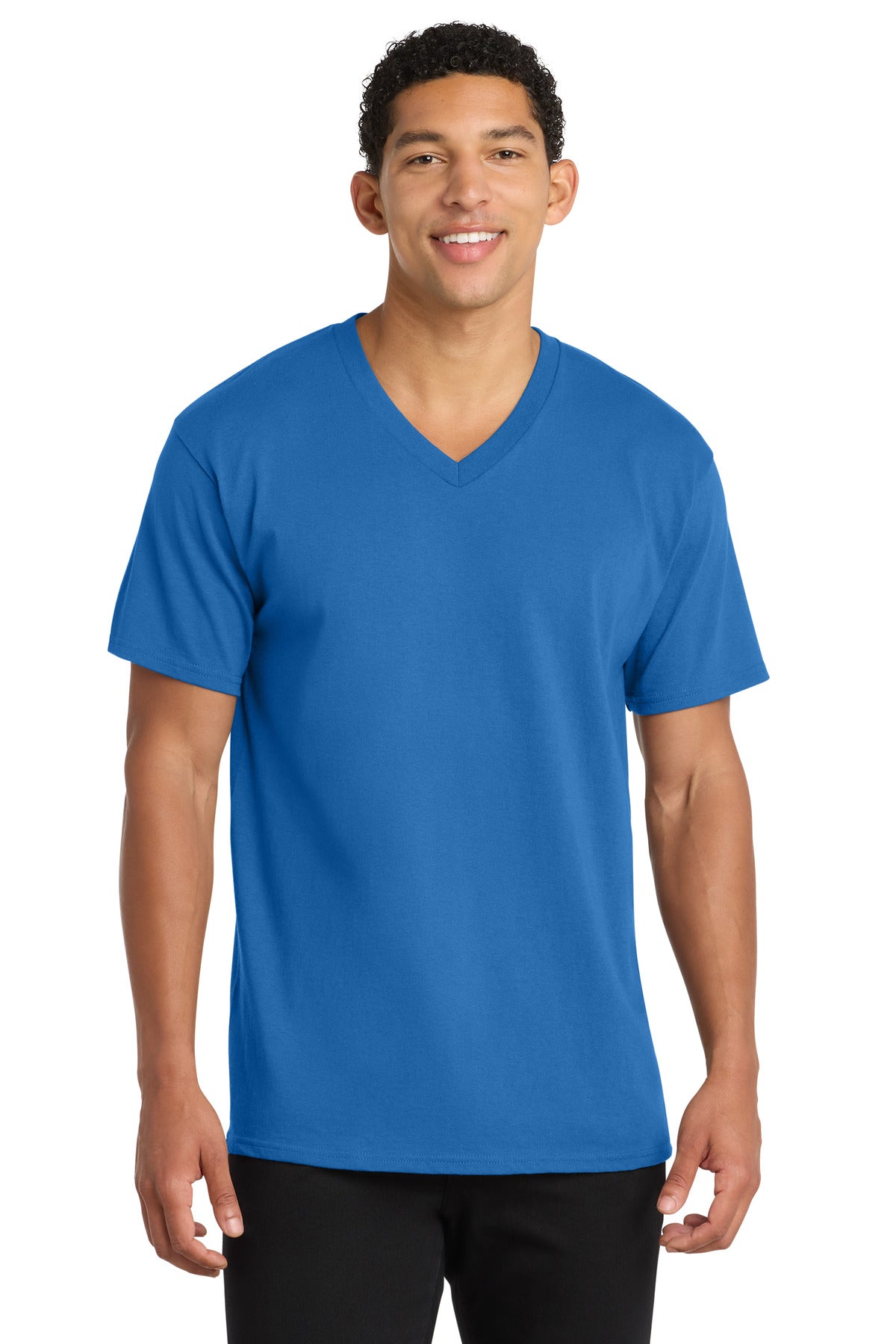 Port & Co Core Cotton V-Neck Tee. PC54V - Royal