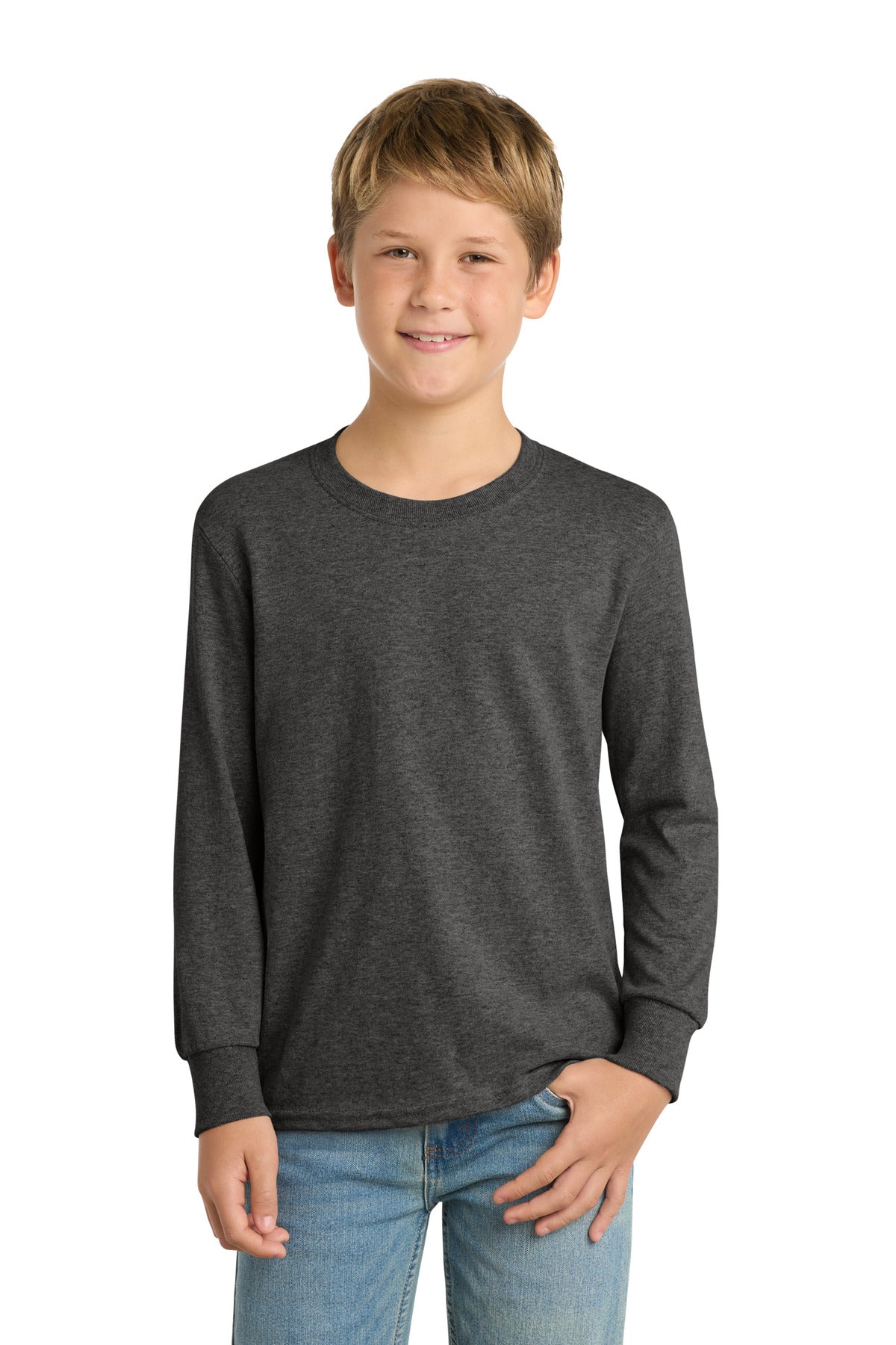 Port & Co Youth Long Sleeve Core Cotton Tee