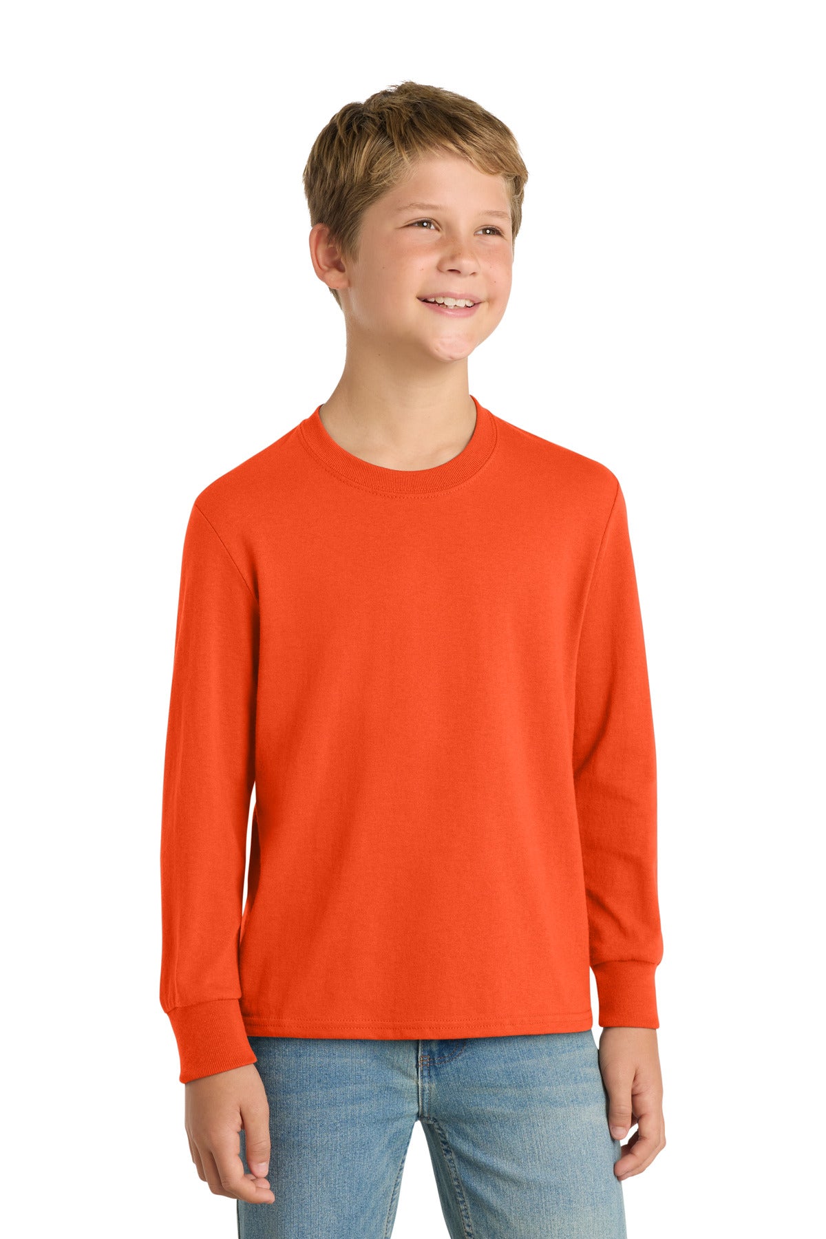 Port & Co Youth Long Sleeve Core Cotton Tee