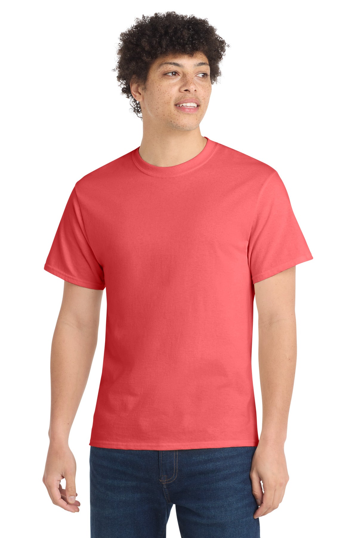 Port & Co Core Cotton Tee. PC54 - Coral