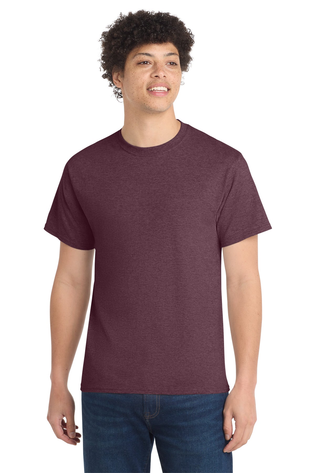 Port & Co Core Cotton Tee. PC54 - Heather Athletic Maroon