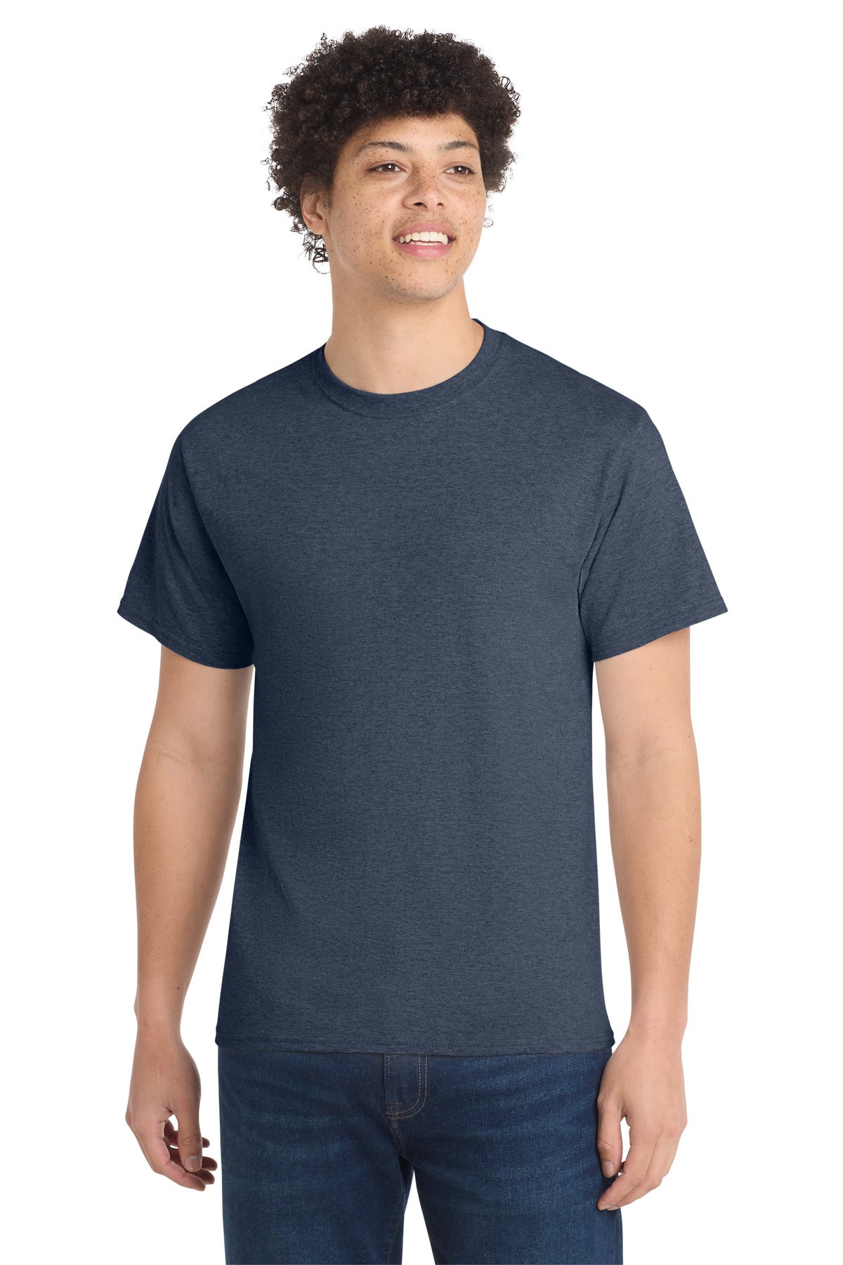 Port & Co Core Cotton Tee. PC54 - Heather Navy