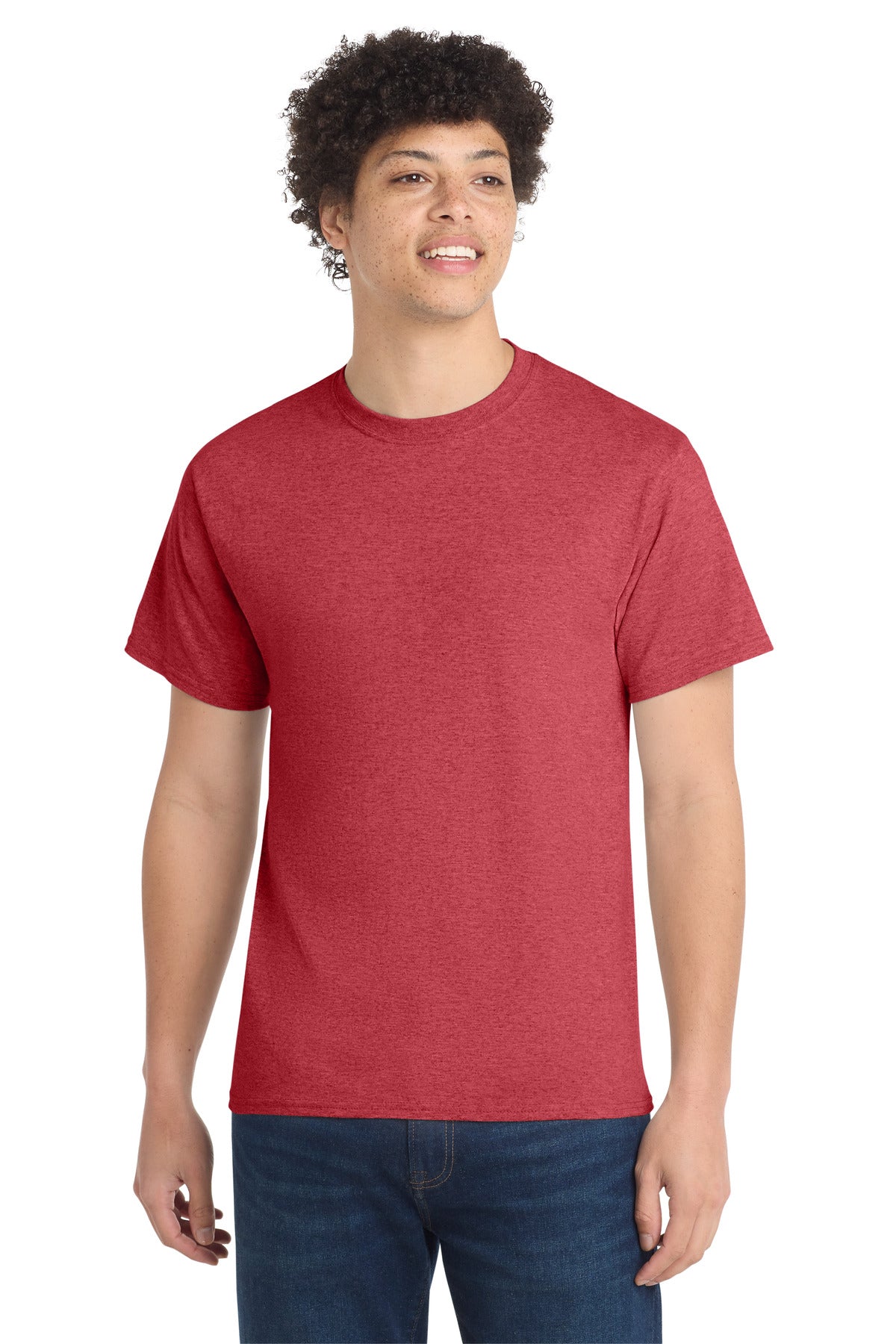Port & Co Core Cotton Tee. PC54 - Heather Red