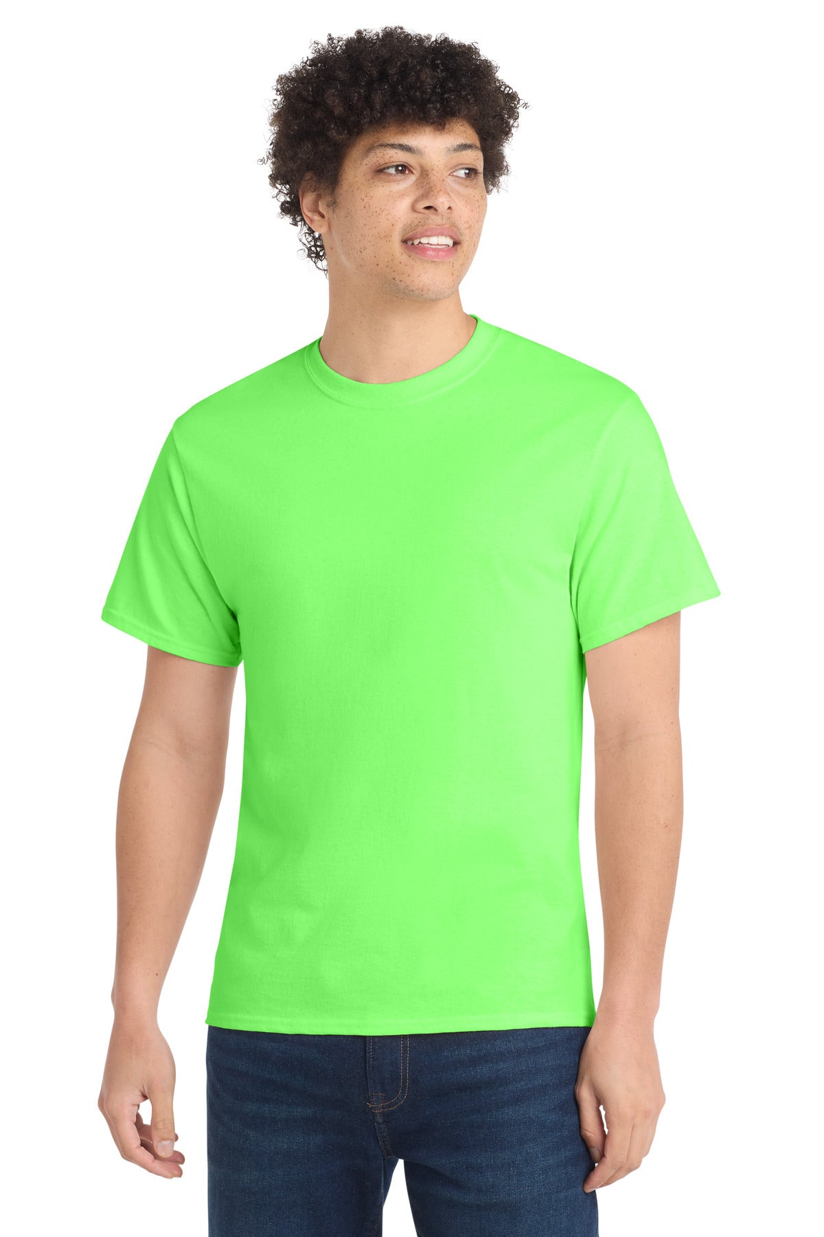 Port & Co Core Cotton Tee. PC54 - Neon Green