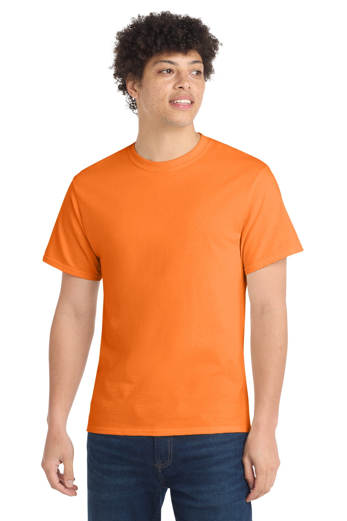 Port & Co Core Cotton Tee. PC54 - Neon Orange
