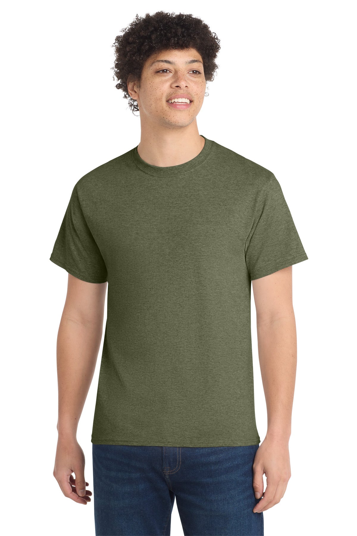 Port & Co Core Cotton Tee. PC54 - Olive Drab Green Heather