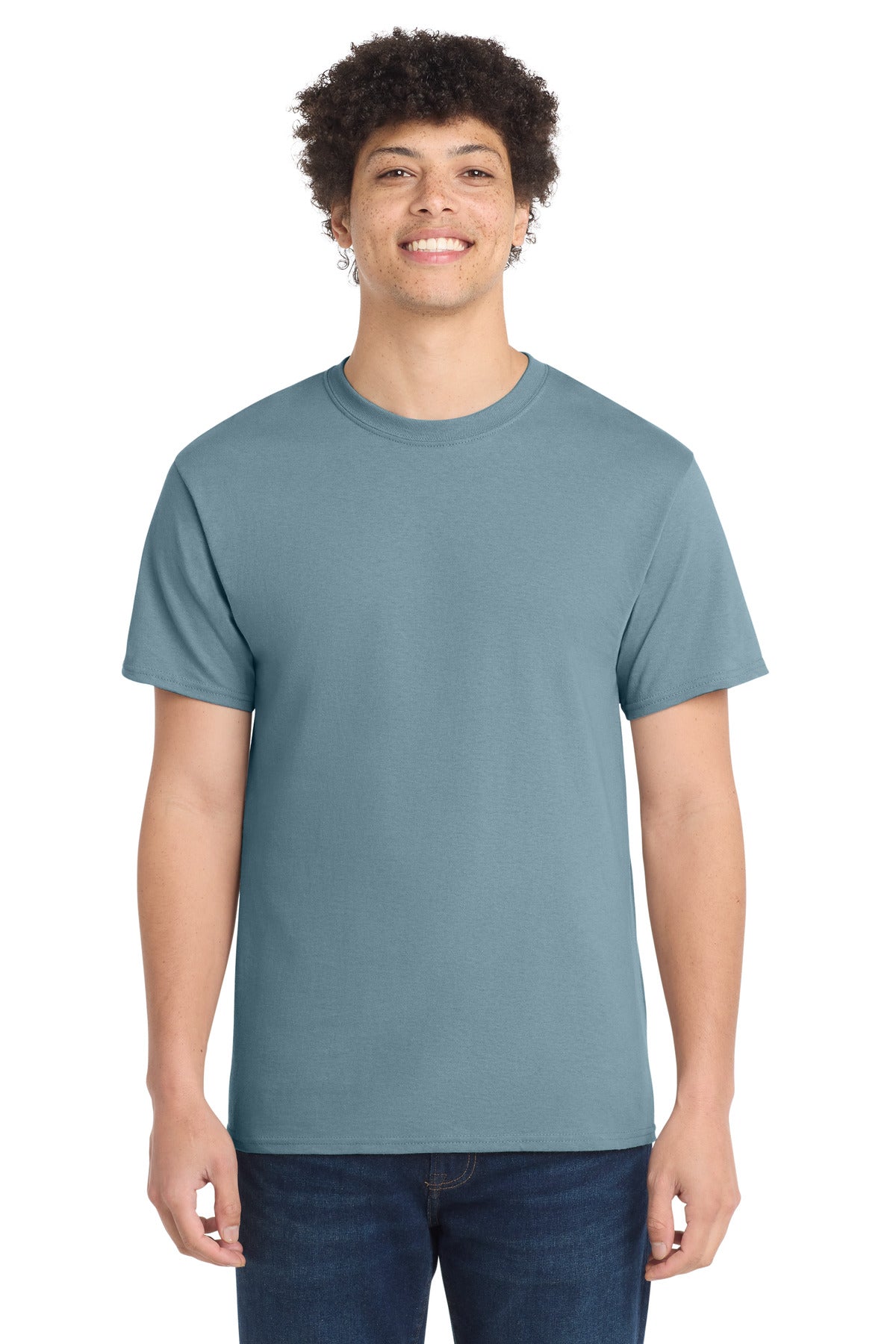 Port & Co Core Cotton Tee. PC54 - Stonewashed Blue