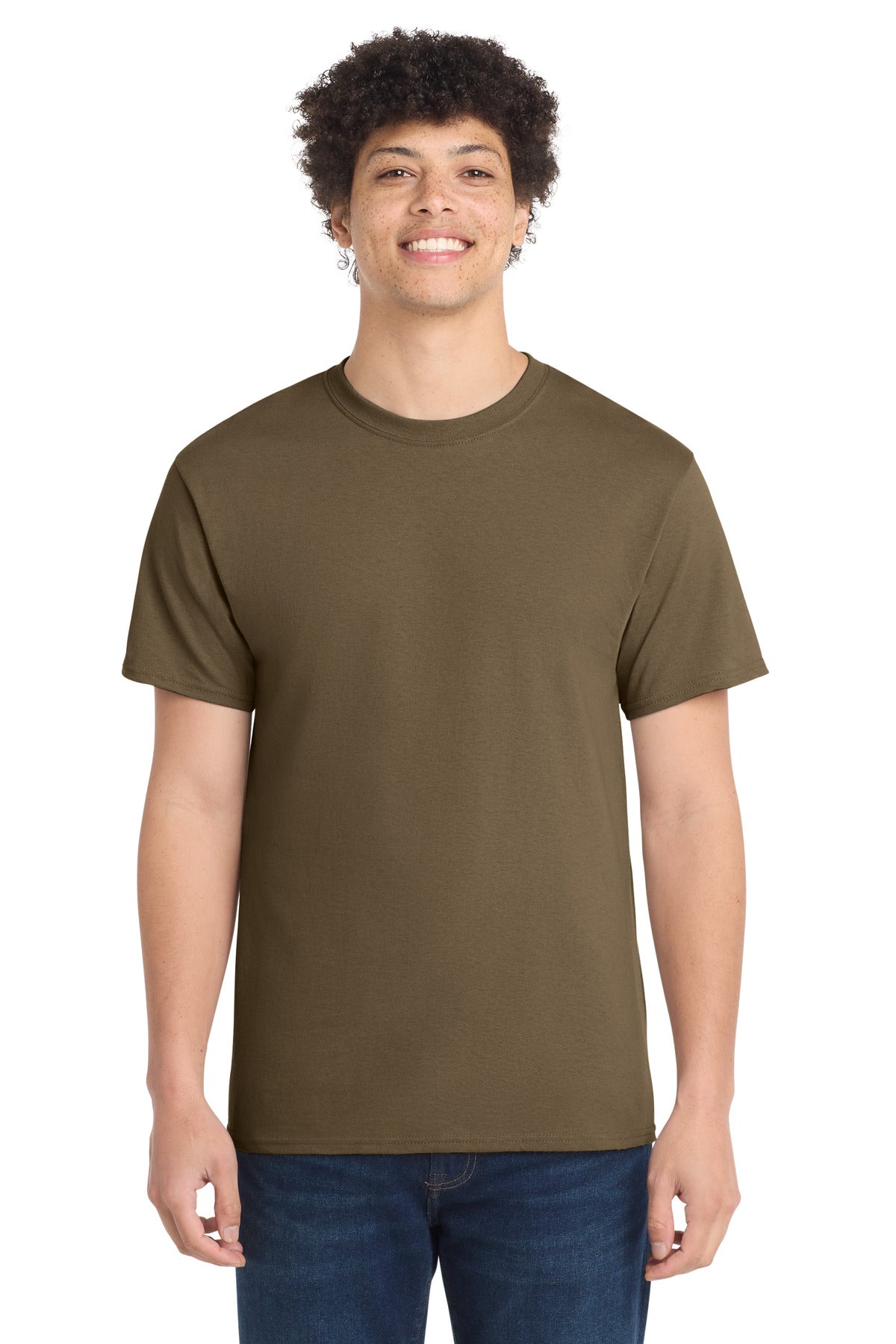 Port & Co Core Cotton Tee. PC54 - Woodland Brown