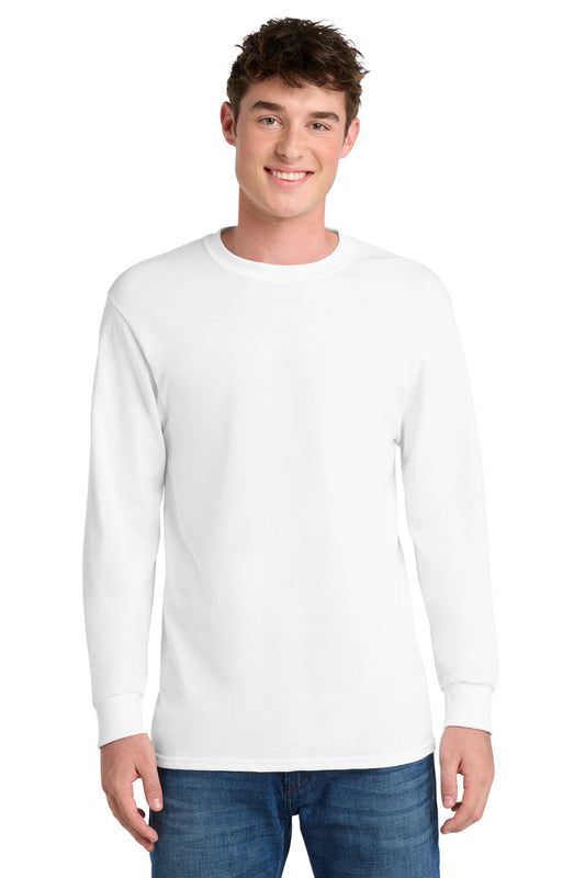 Port & Co Tall Long Sleeve Core Blend Tee. PC55LST - White