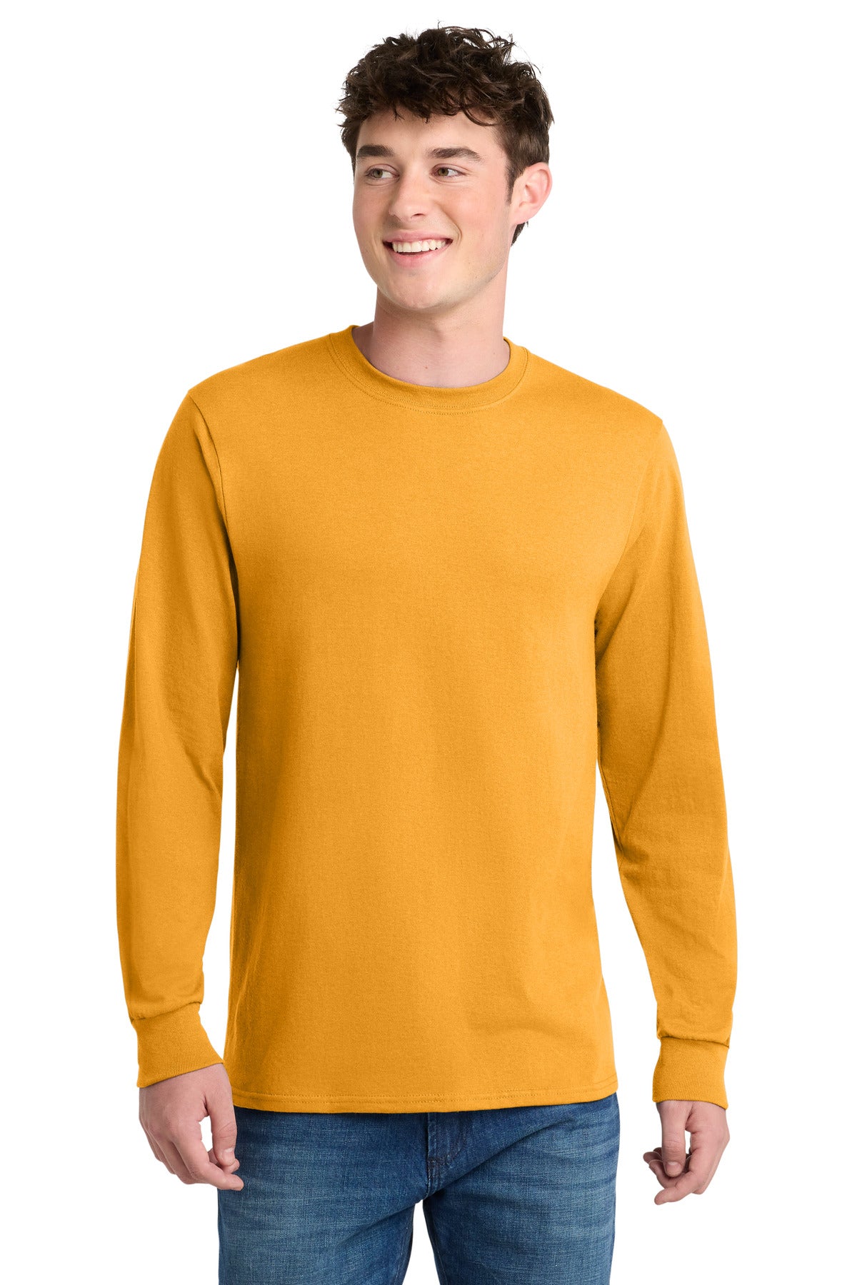 Port & Co Long Sleeve Core Blend Tee. PC55LS - Gold