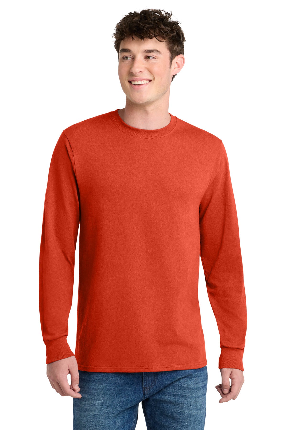 Port & Co Long Sleeve Core Blend Tee. PC55LS - Orange