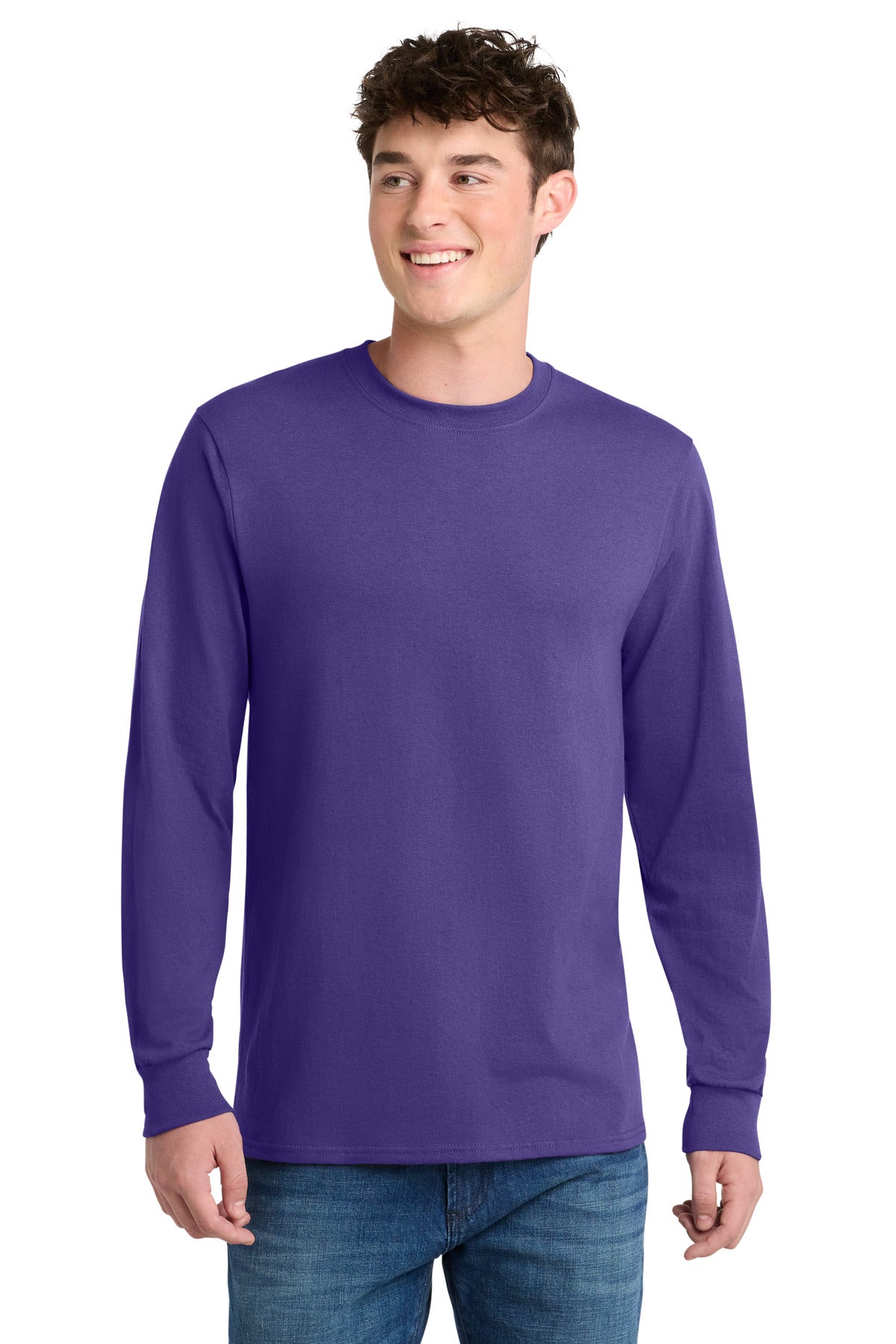 Port & Co Long Sleeve Core Blend Tee. PC55LS - Purple