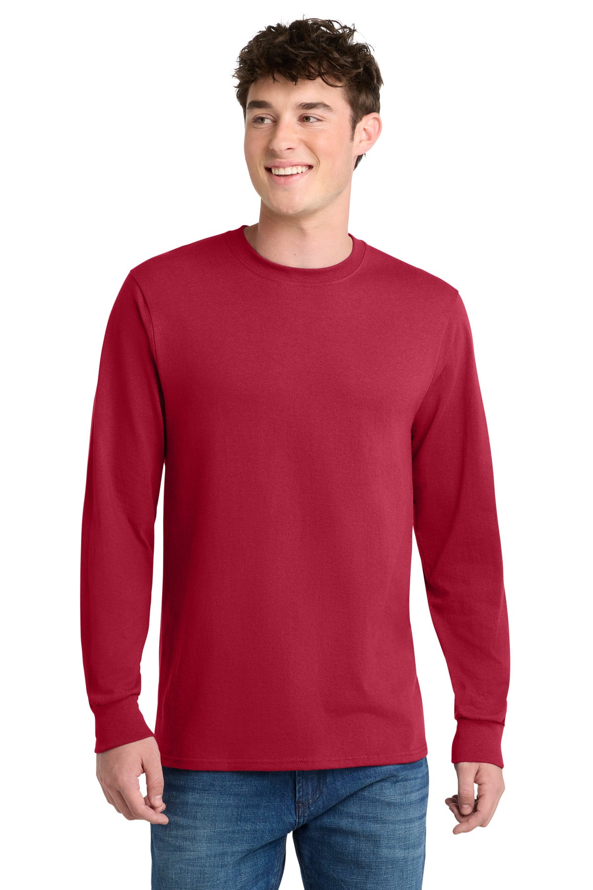 Port & Co Long Sleeve Core Blend Tee. PC55LS - Red