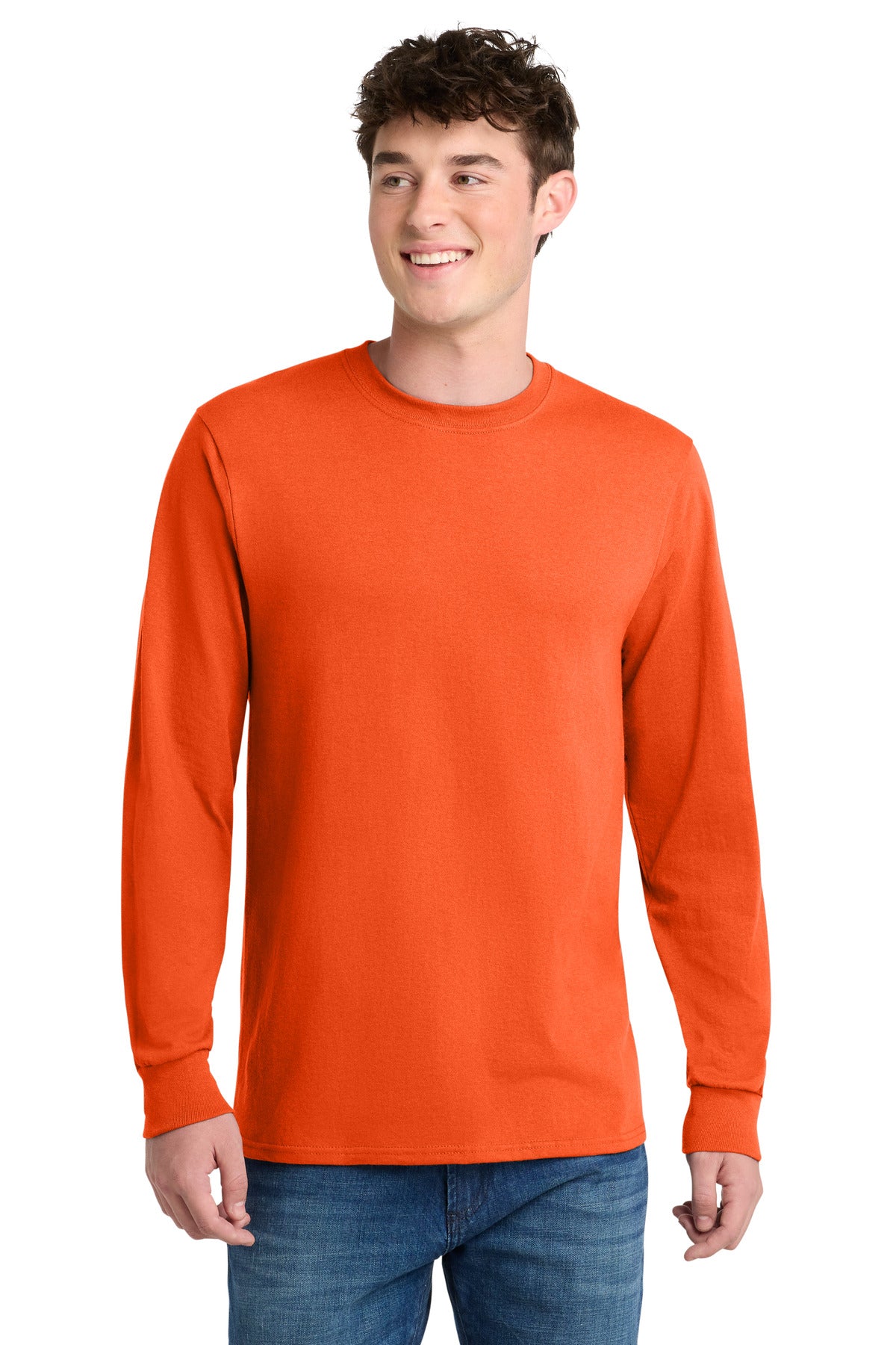 Port & Co Long Sleeve Core Blend Tee. PC55LS - Safety Orange