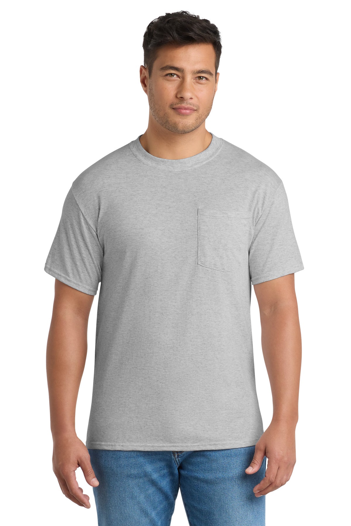 Port & Co Tall Core Blend Pocket Tee. PC55PT - Ash