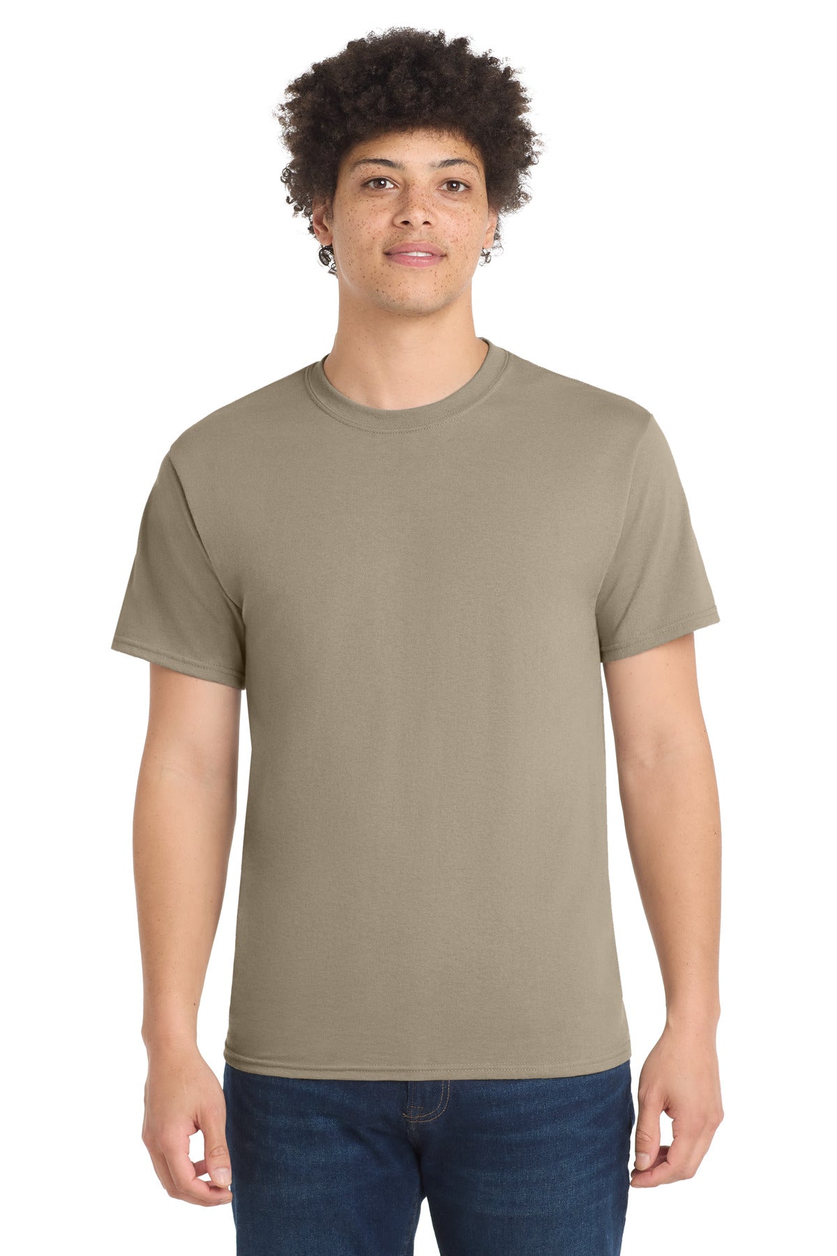 Port & Co Tall Core Blend Tee. PC55T - Desert Sand